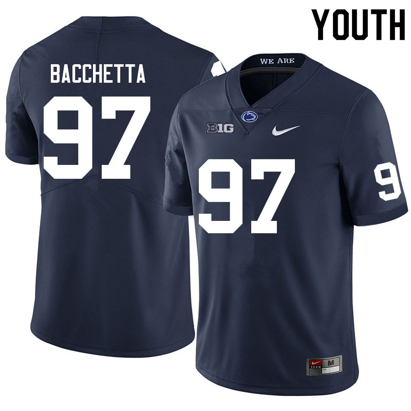 Youth #97 Alex Bacchetta Penn State Nittany Lions College Football Jerseys Sale-Navy